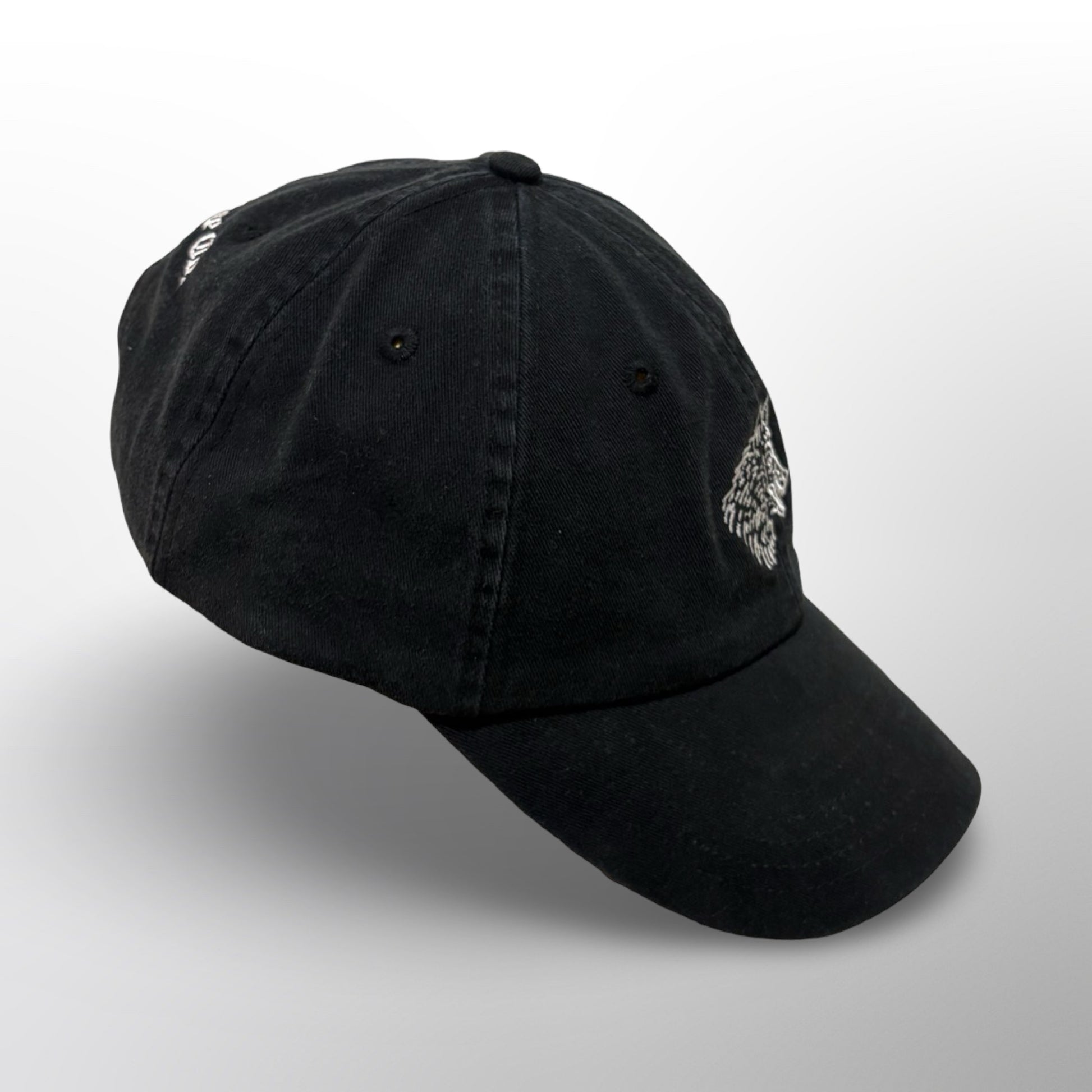 Side view of the Covert Canine Co. Signature Cap in washed black