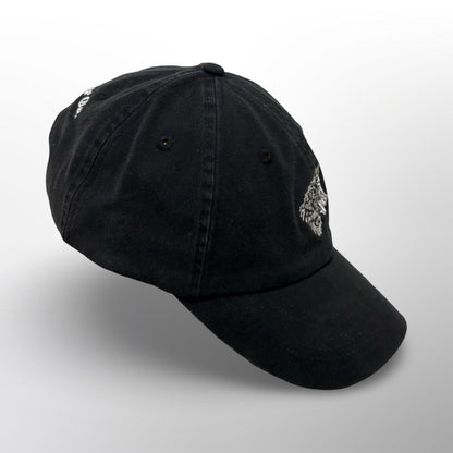 Side view of the Covert Canine Co. Signature Cap in washed black