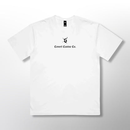 Grip Tee - CCC x Silent Slaughter | Back white shirt, black branding.